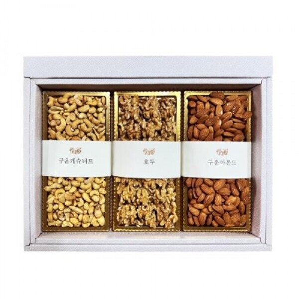 STAR PLANET SHOP,[정과원] 프리미엄 견과 3종 세트 (구운캐슈너트 250g + 호두 200g + 구운아몬드 290g)